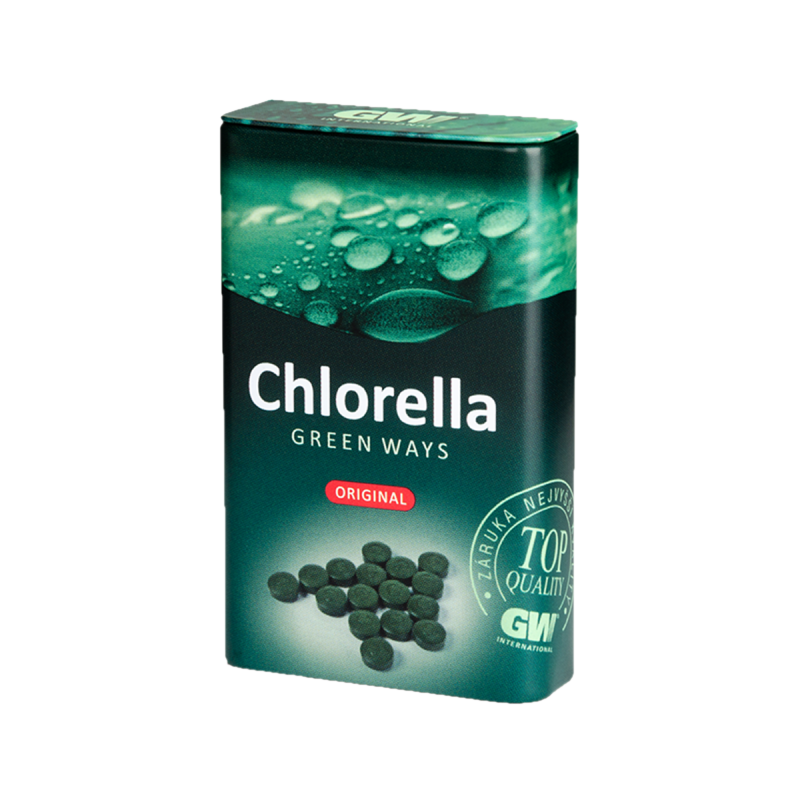 Metalowe pudełko na tabletki Chlorelli lub Jęczmienia Green Ways